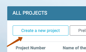 Create a new project button